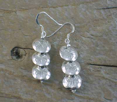 Native American Earrings Sterling Concho E